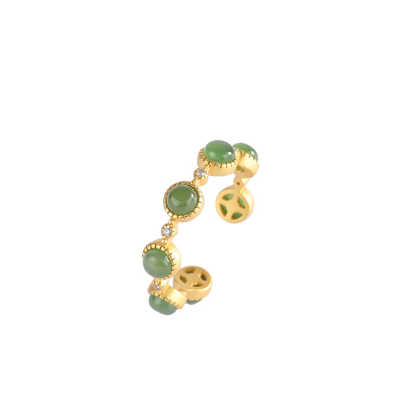 Carmiora Cyan Jade Healing Calm Verstellbarer Ring