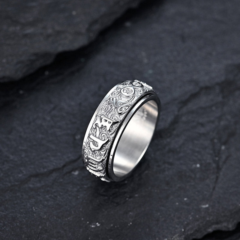 Carmiora Six True Words Balance Calm Titanstahlring