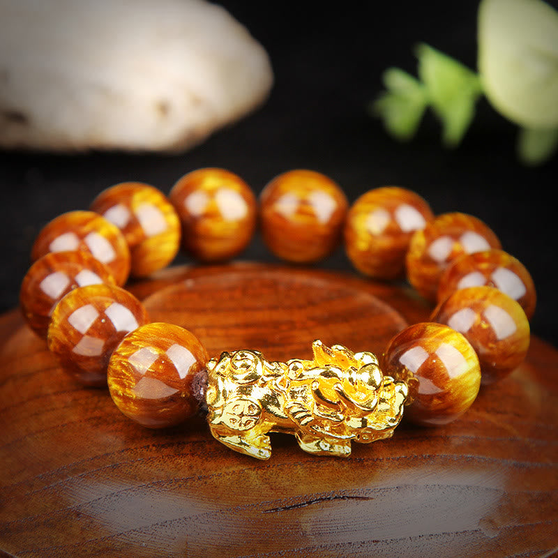 Carmiora Lucky Golden Tiger Eye Abundant Pixiu Armband