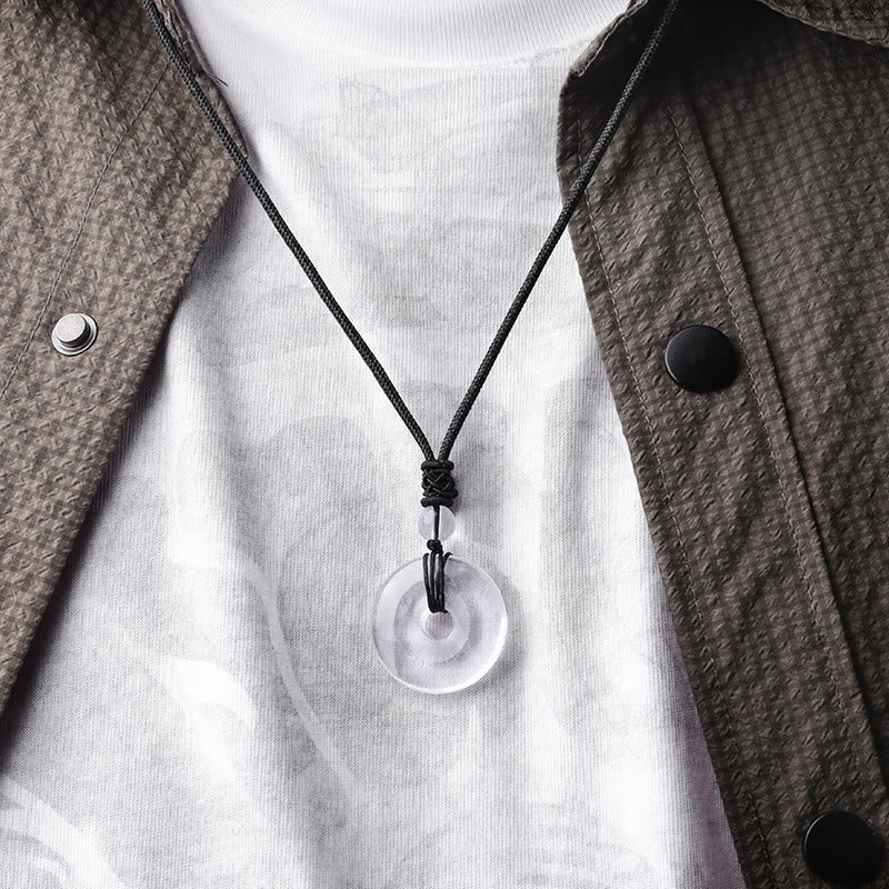 Carmiora Glücksmünzen-Anhänger, Heilkristall-Edelstein-Halskette