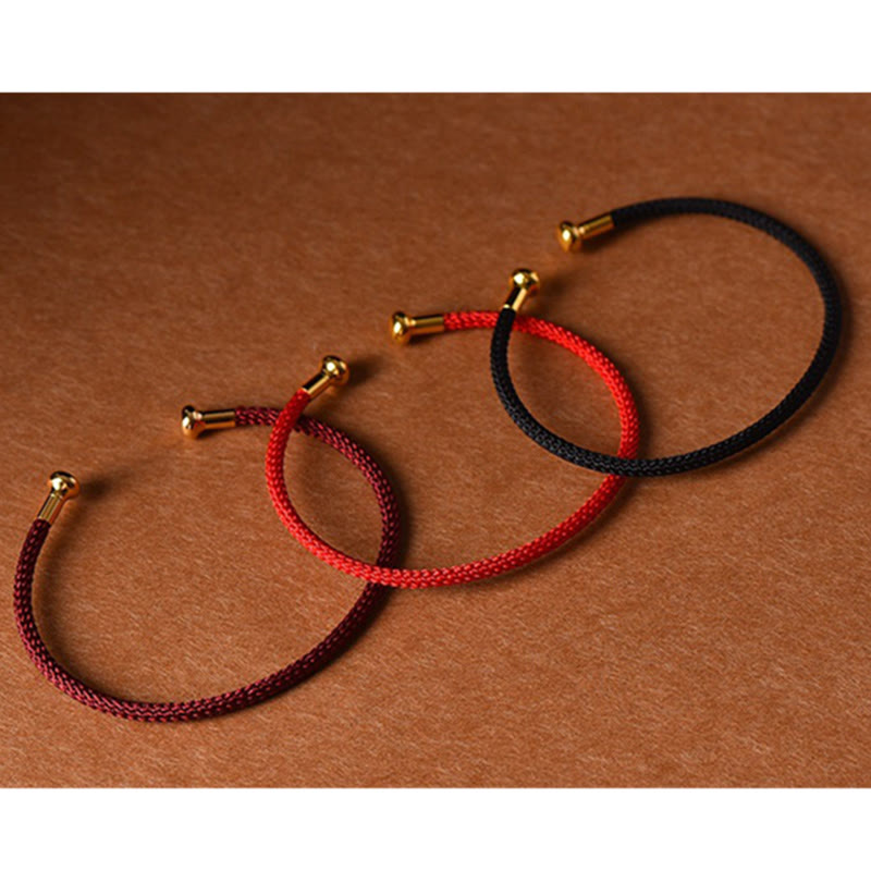 Carmiora Schlichtes Design, handgefertigtes Glücksgeflecht-Manschettenarmband