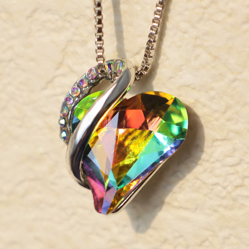 Carmiora Liebesherz-Halskettenanhänger mit Geburtsstein und heilender Energie