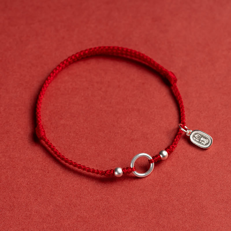 Carmiora Armband aus 925er-Sterlingsilber, Glück, Glück, Frieden, Freude, Lotus, Frieden, Schnalle, rote Schnur