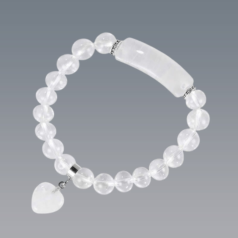 Carmiora natürliches Quarz-Liebes-Herz-Heilperlen-Armband