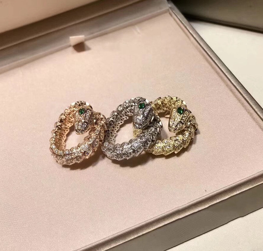 Serpentinenring Silber