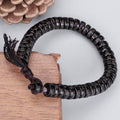 Carmiora tibetische Kokosnussschalen-Perlen mit Gravur Om Mani Padme Hum Mantra Positive String-Armband