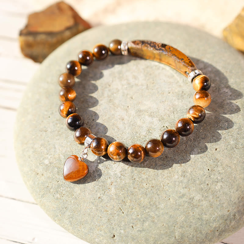 Carmiora natürliches Quarz-Liebes-Herz-Heilperlen-Armband