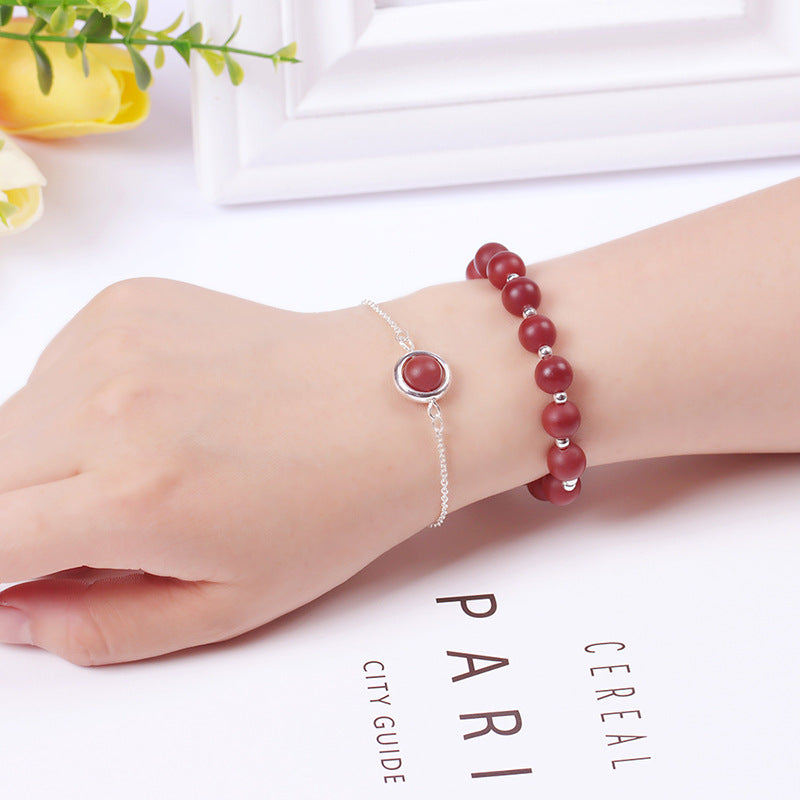 Carmiora Sun Stone Erdbeerquarz Kristall Positives Armband