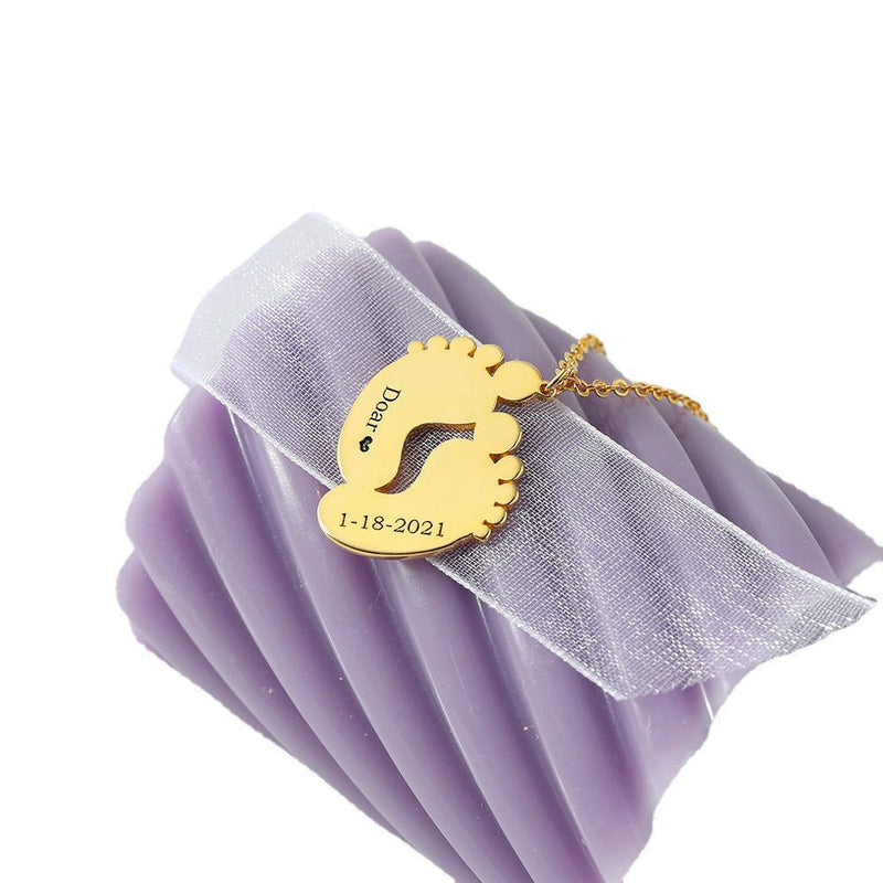 s925 Silber Baby Fuß benutzerdefinierte Halskette