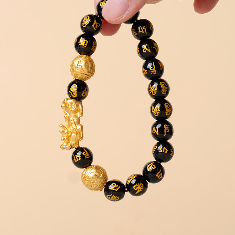 Carmiora FengShui PiXiu Obsidian-Reichtumsarmband