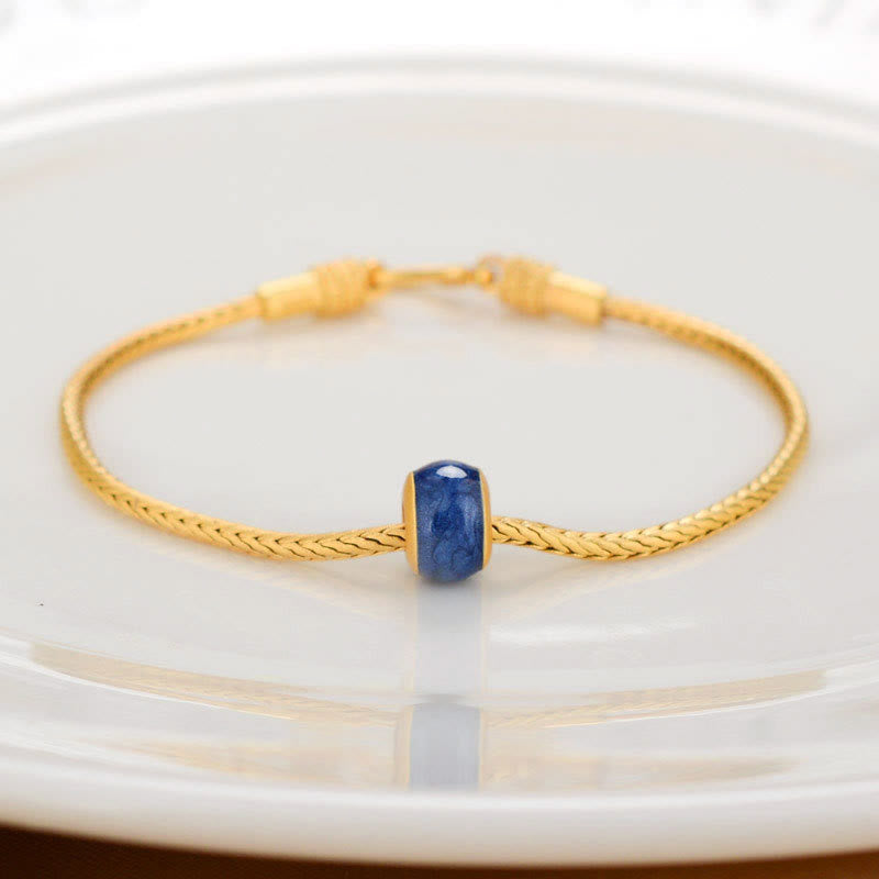 Carmiora Tibetisches 18K Gold Om Mani Padme Hum Lucky Koi Fish Fu Charakter Barren Kupfermünze Friedensarmband