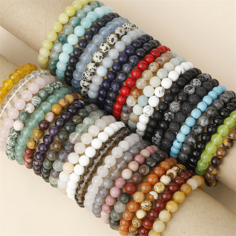 Carmiora Naturstein-Quarz-Heilperlen-Armband