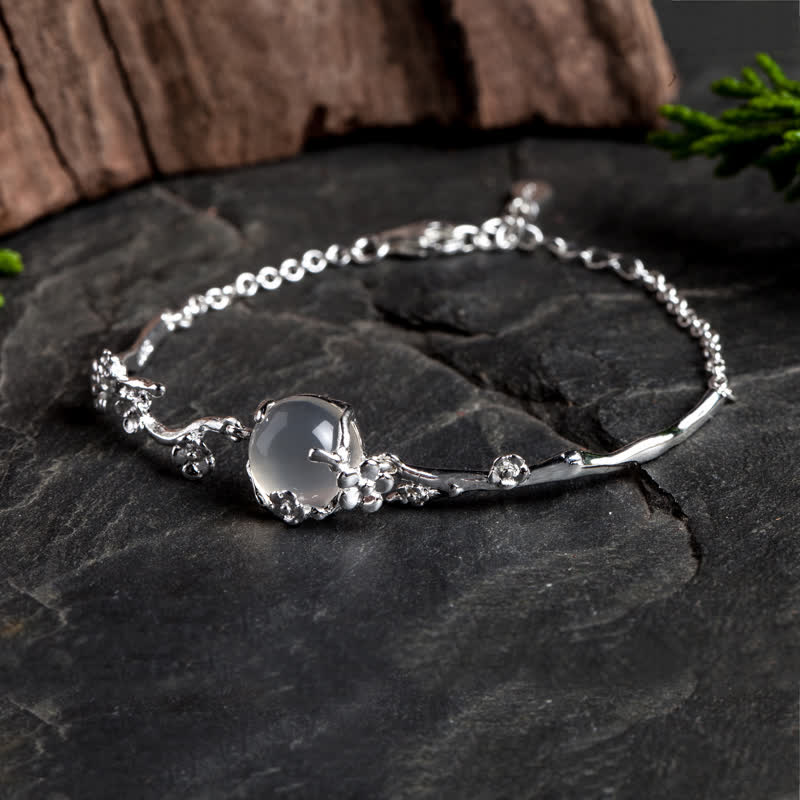 Carmiora Pflaumenblüten-Chalcedon-Positiv-Armband