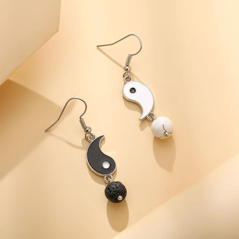 Carmiora Hämatit Yin Yang Balance Tropfen Ohrringe