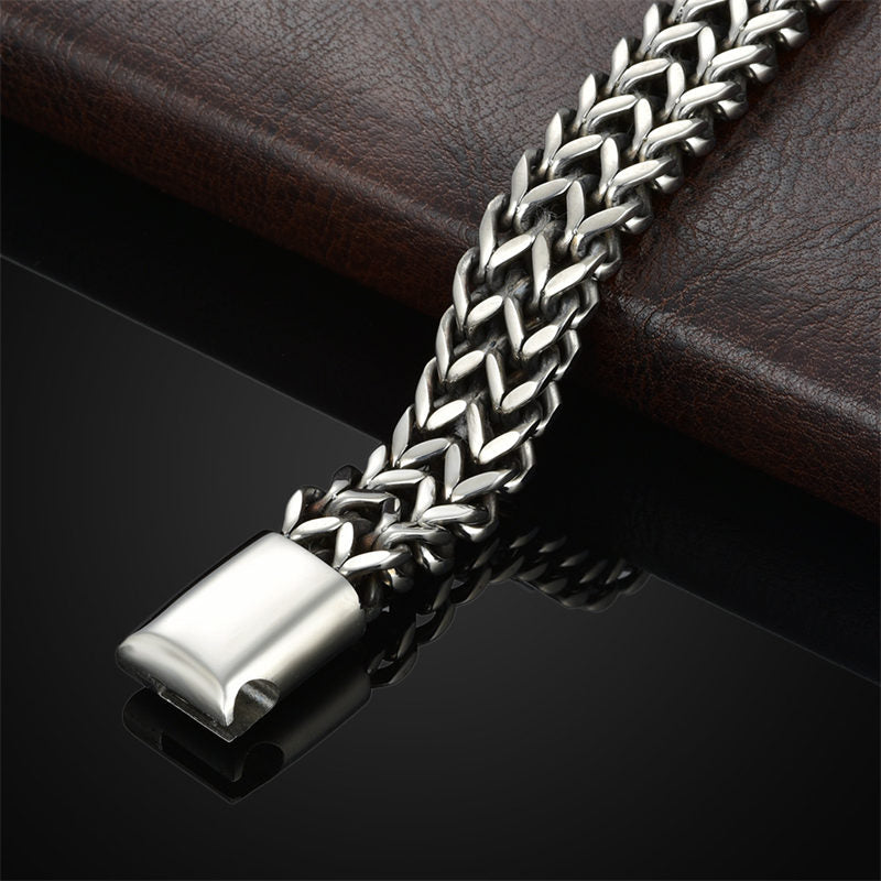 Carmiora Fischschuppen-Armband mit magnetischer Schnalle, Titanstahl, Balance-Armband