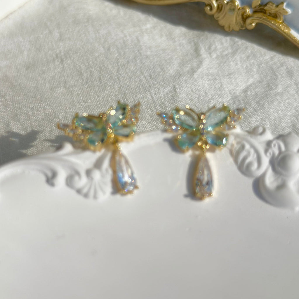 Grüne Schmetterlingsohrringe