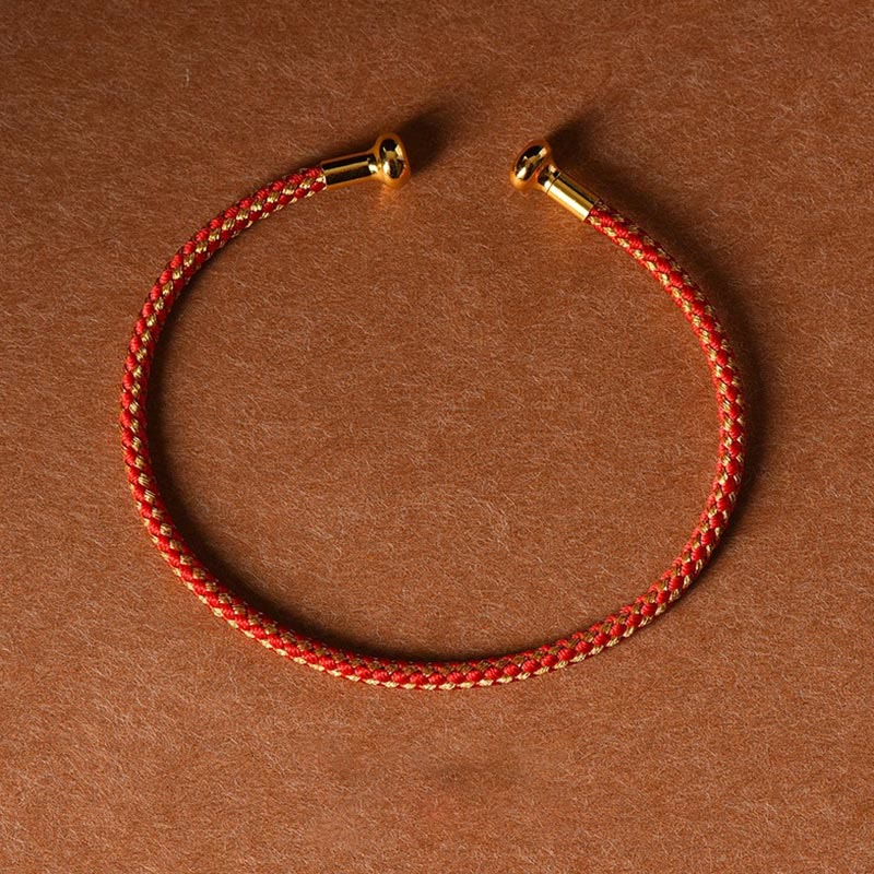 Carmiora Schlichtes Design, handgefertigtes Glücksgeflecht-Manschettenarmband