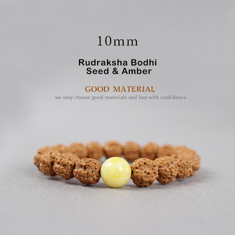 Carmiora Tibet Rudraksha Bodhi Seed Dzi Bead Bernstein Türkis Reichtum Armband
