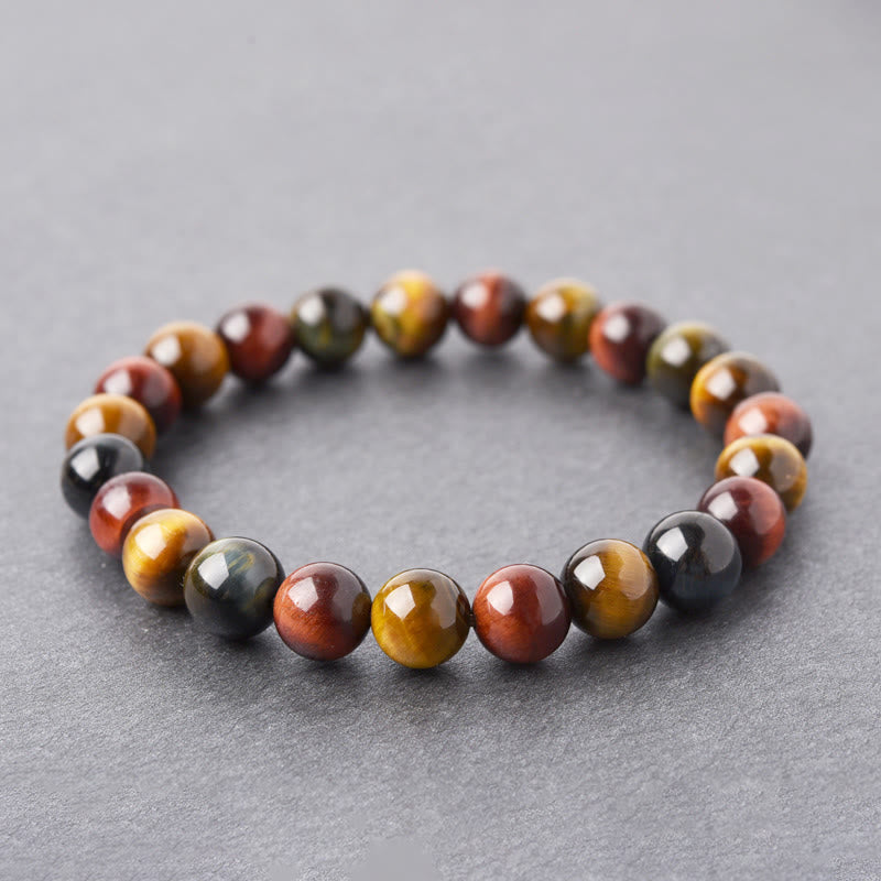Carmiora Natürliches Tigerauge-Positive-Schutz-Armband