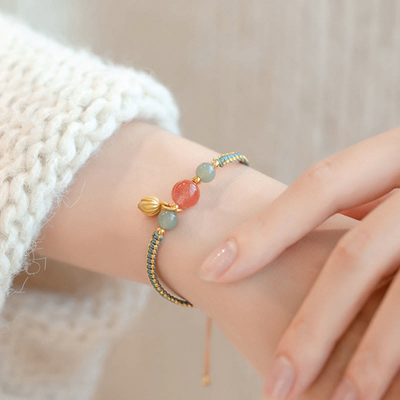 Carmiora rotes Achat-Jade-Lotus-Selbstvertrauen, ruhiges Schnurarmband