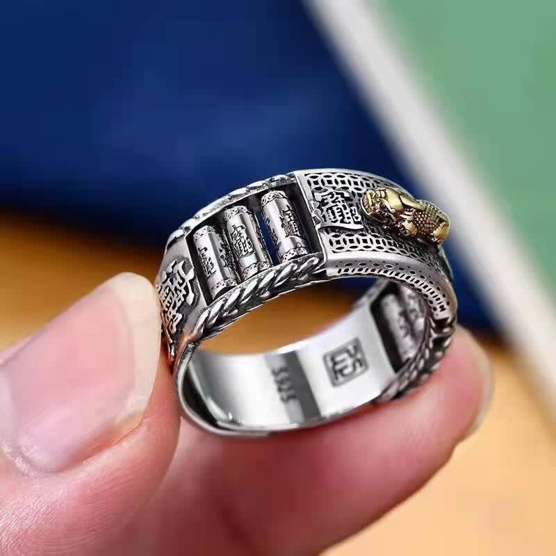 Carmiora Lucky FengShui PiXiu Reichtum Gebetsmühlen Paar Ring