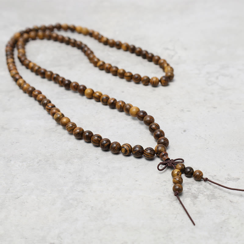 Carmiora 108 Mala Perlen Armband Gebet Meditation Sandelholz Elastisch