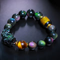 Carmiora FengShui PiXiu Regenbogen Obsidian Schwarzer Onyx Tigerauge Positives Armband