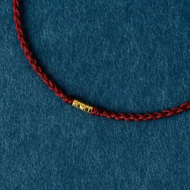 Carmiora Lucky Golden Bead geflochtenes Armband-Fußkettchen