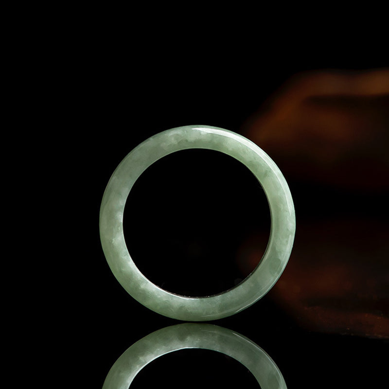 Carmiora Natürlicher Jade-Wohlstands-Überfluss-Ring