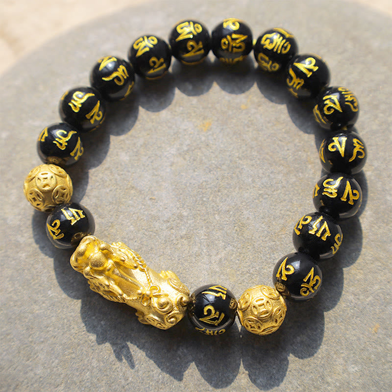 Carmiora FengShui PiXiu Obsidian-Reichtumsarmband
