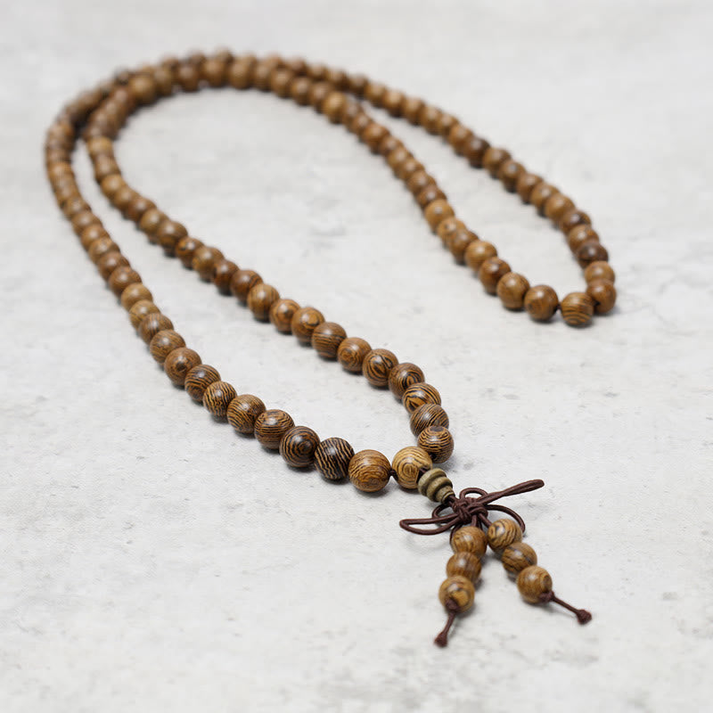 Carmiora 108 Mala Perlen Armband Gebet Meditation Sandelholz Elastisch