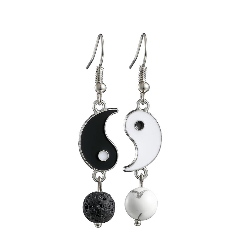 Carmiora Hämatit Yin Yang Balance Tropfen Ohrringe