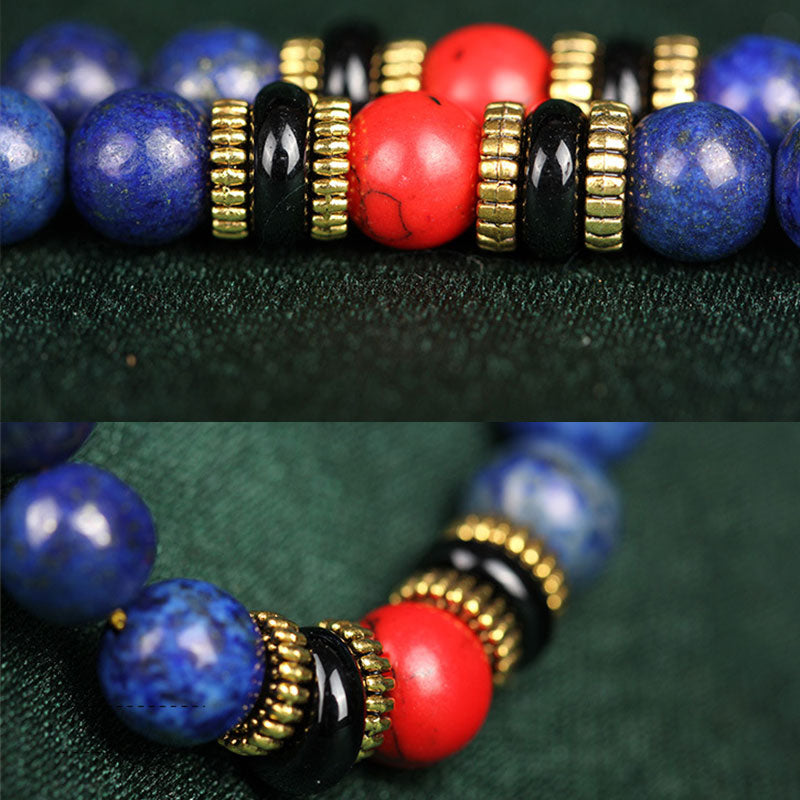 Carmiora Tibetisches Mala Lapislazuli Positives Armband