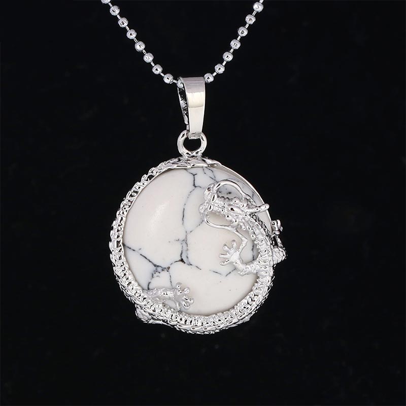 Carmiora Chinesischer Drache Naturquarz Kristall Heilung Energie Halskette Anhänger