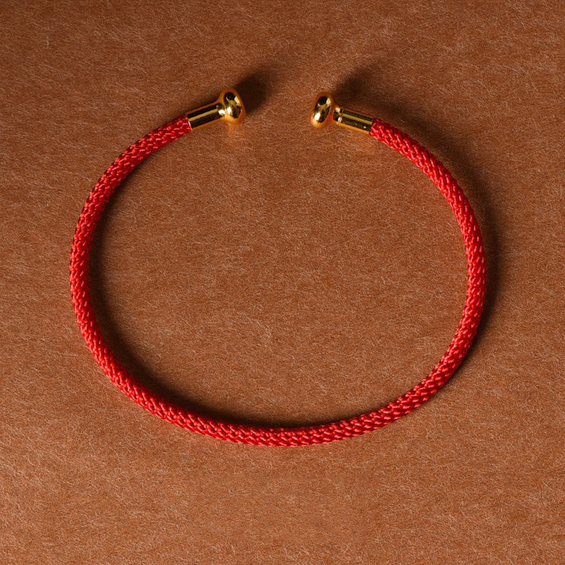 Carmiora Schlichtes Design, handgefertigtes Glücksgeflecht-Manschettenarmband