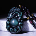 Carmiora tibetische positive Regenbogen-Obsidian-PiXiu-Halskette