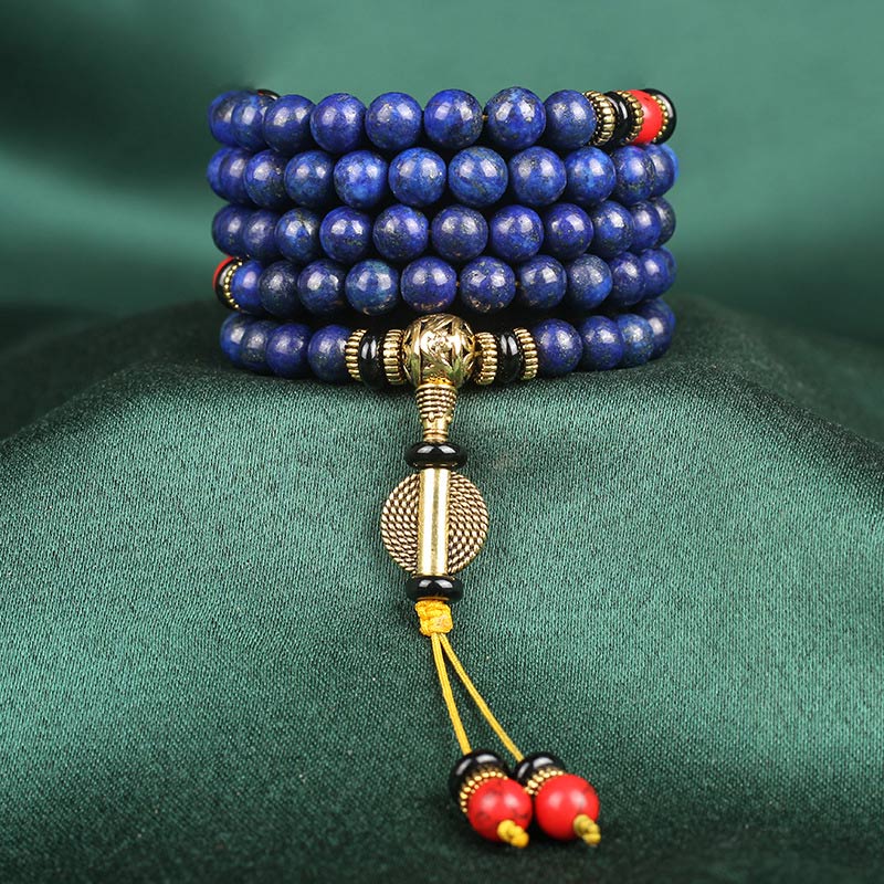 Carmiora Tibetisches Mala Lapislazuli Positives Armband