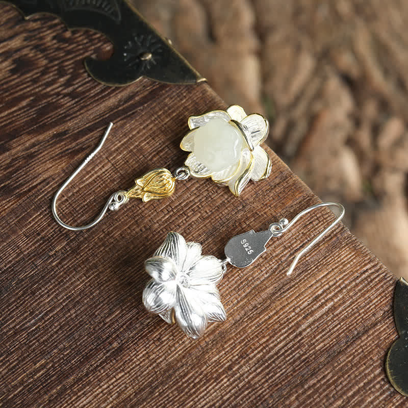 Carmiora White Jade Protection Harmony Drop Ohrringe