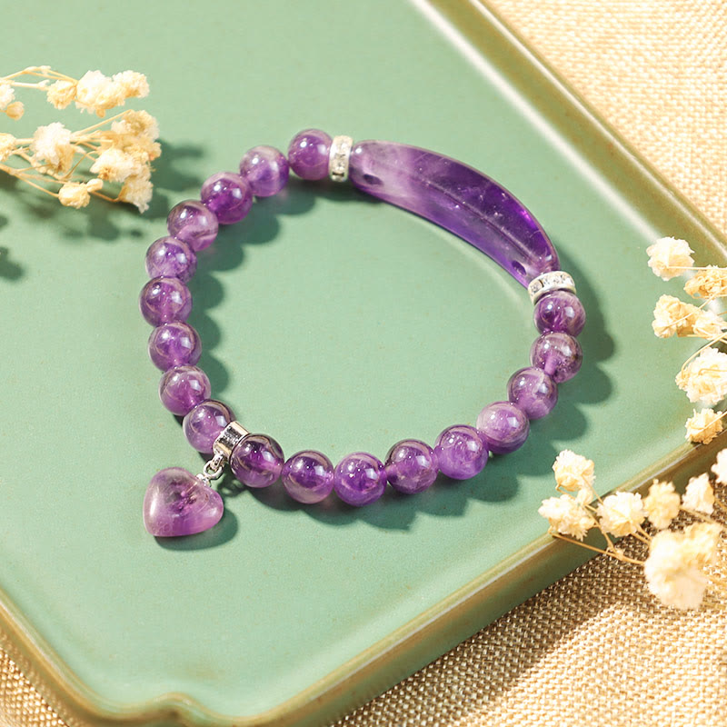 Carmiora natürliches Quarz-Liebes-Herz-Heilperlen-Armband
