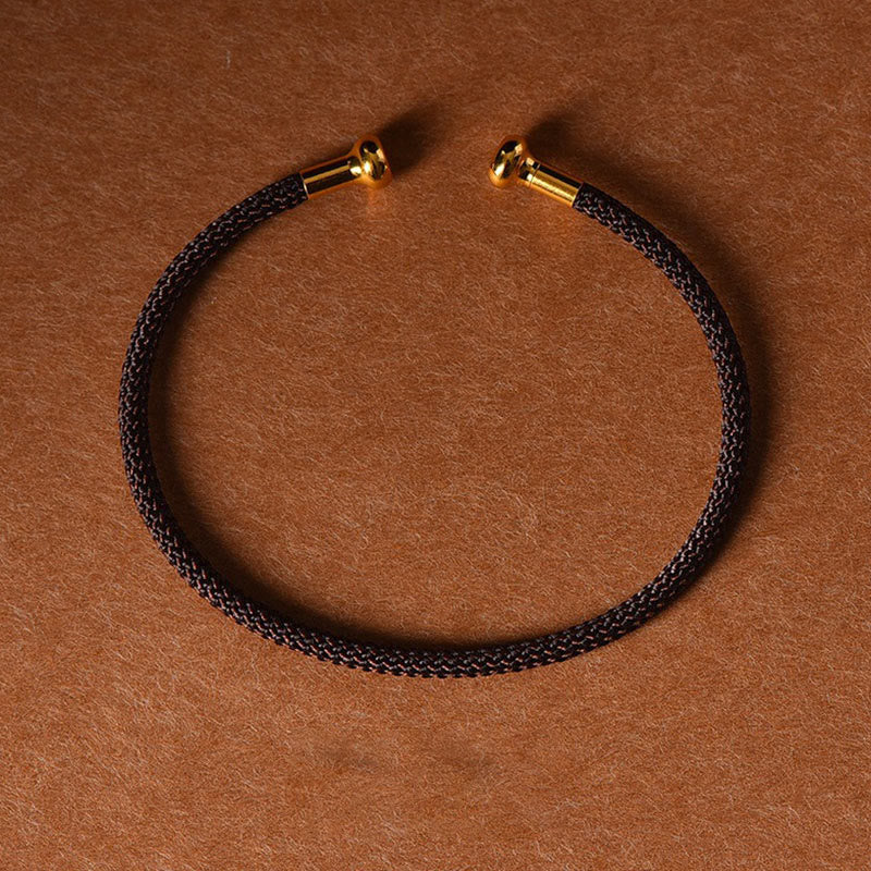 Carmiora Schlichtes Design, handgefertigtes Glücksgeflecht-Manschettenarmband