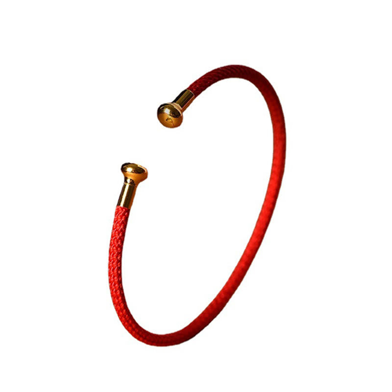 Carmiora Schlichtes Design, handgefertigtes Glücksgeflecht-Manschettenarmband