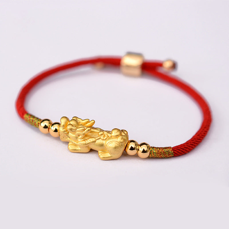 Carmiora 24K vergoldetes PiXiu Luck Red String Armband