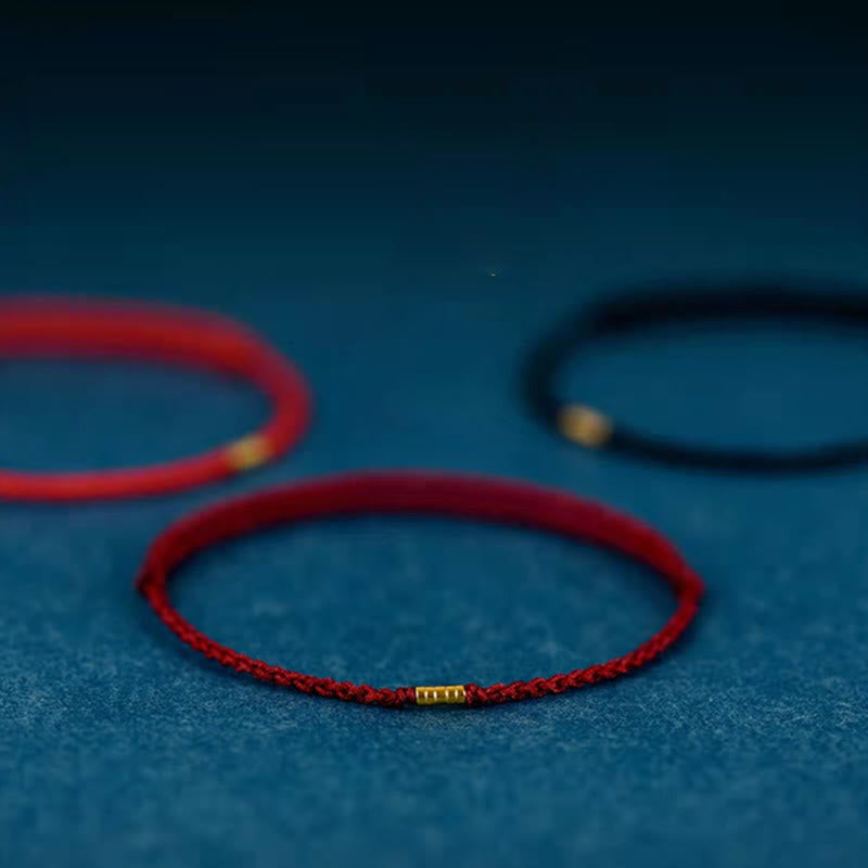 Carmiora Lucky Golden Bead geflochtenes Armband-Fußkettchen