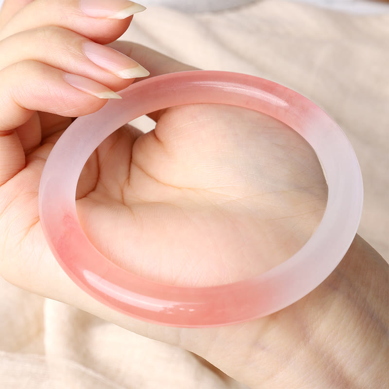 Carmiora Pink Golden Silk Jade Reichtum Armband Armreif