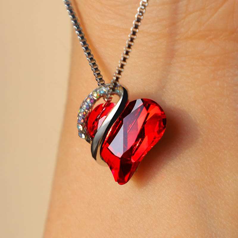 Carmiora Liebesherz-Halskettenanhänger mit Geburtsstein und heilender Energie