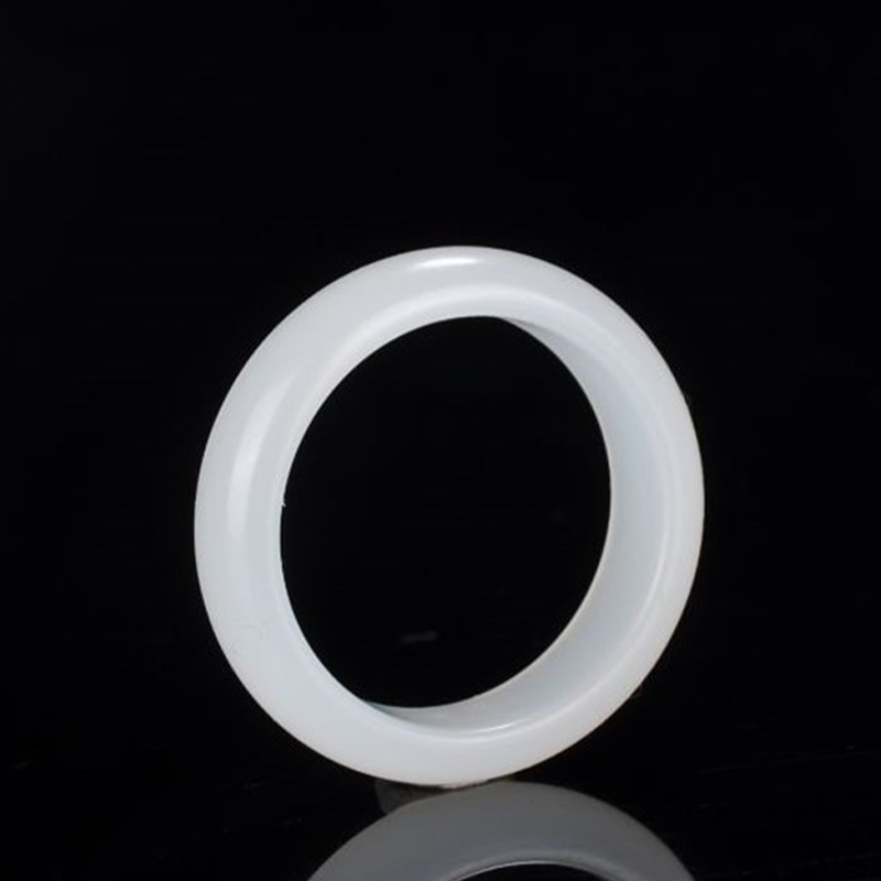 Carmiora Runder weißer Jade-Cyan-Jade-Schutzring