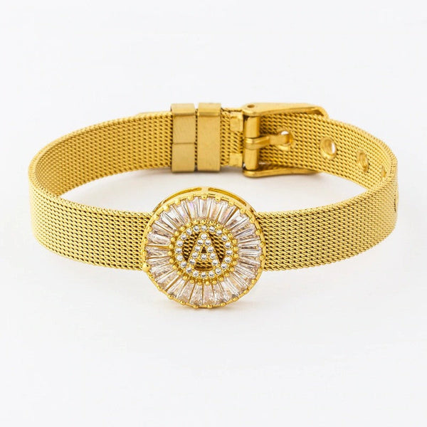 Armband mit Strasssteinen vom Buchstaben A–Z