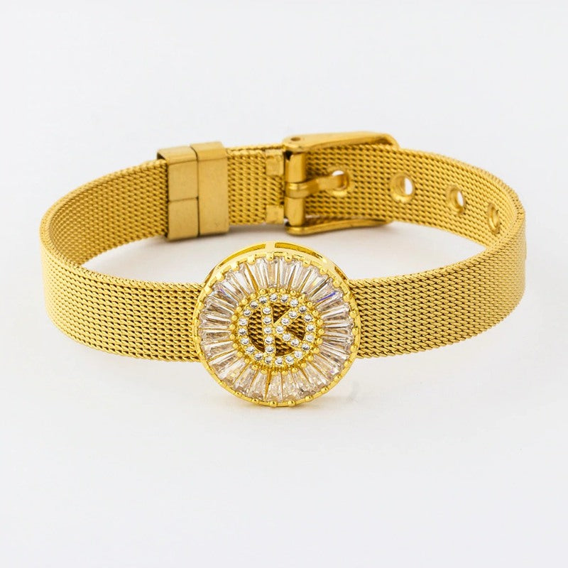 Armband mit Strasssteinen vom Buchstaben A–Z