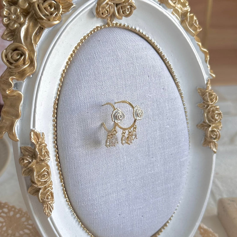 Weiße Rosenohrringe - Emilia