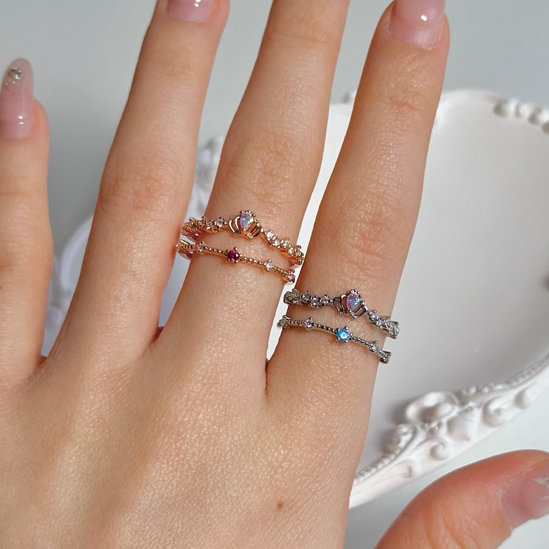 Tiara-Ring aus Roségold – Valentina